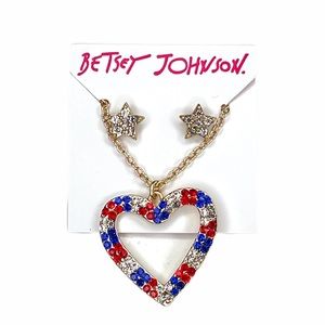 Betsey Johnson Firework Fun Heart Necklace Set